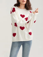 Women's Valentine Heart Print Sweater