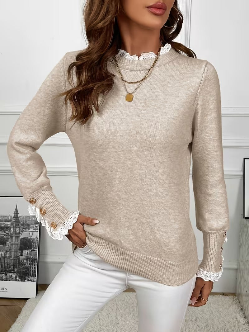 Women's Lace-Trimmed Knit Tops