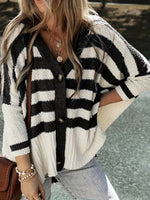 Women's Striped Knit Cardigan
