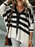 Women's Striped Knit Cardigan
