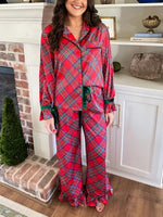 Women's Christmas Bow-Tie Plaid Pajamas