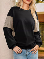 Women's Striped Round Neck Long Sleeve Sweatshirt