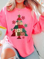 Women's Patchwork Christmas Tree Sweatshirt