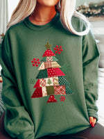 Women's Patchwork Christmas Tree Sweatshirt