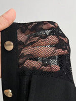 Women's Elegant Lace Spliced Shirt Dress