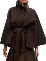 Women's Elegant Turtleneck Batwing Cape Coat