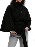 Women's Elegant Turtleneck Batwing Cape Coat