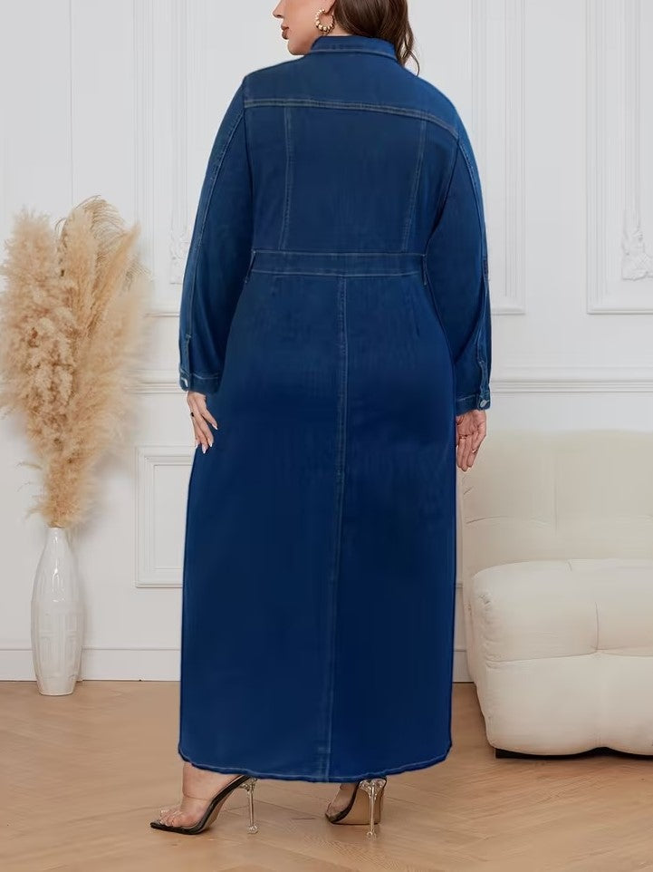 Women's Casual Versatile Denim Maxi Skirt