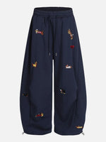 Cute Dachshund Embroidered Baggy Sweatpants