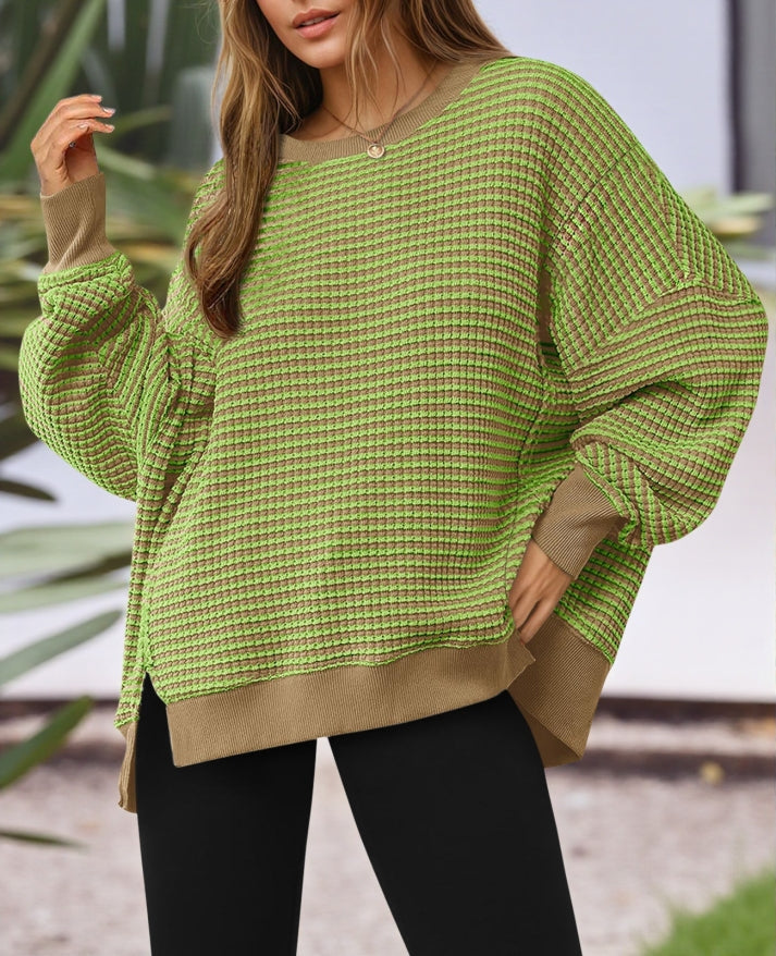 Women's Oversized Striped Sweatshirt