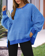 Women's Oversized Striped Sweatshirt