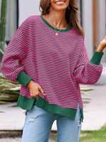 Women's Oversized Striped Sweatshirt