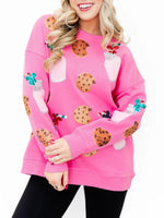 Women's Sparkling Milk and Cookie Sequin Sweatshirt