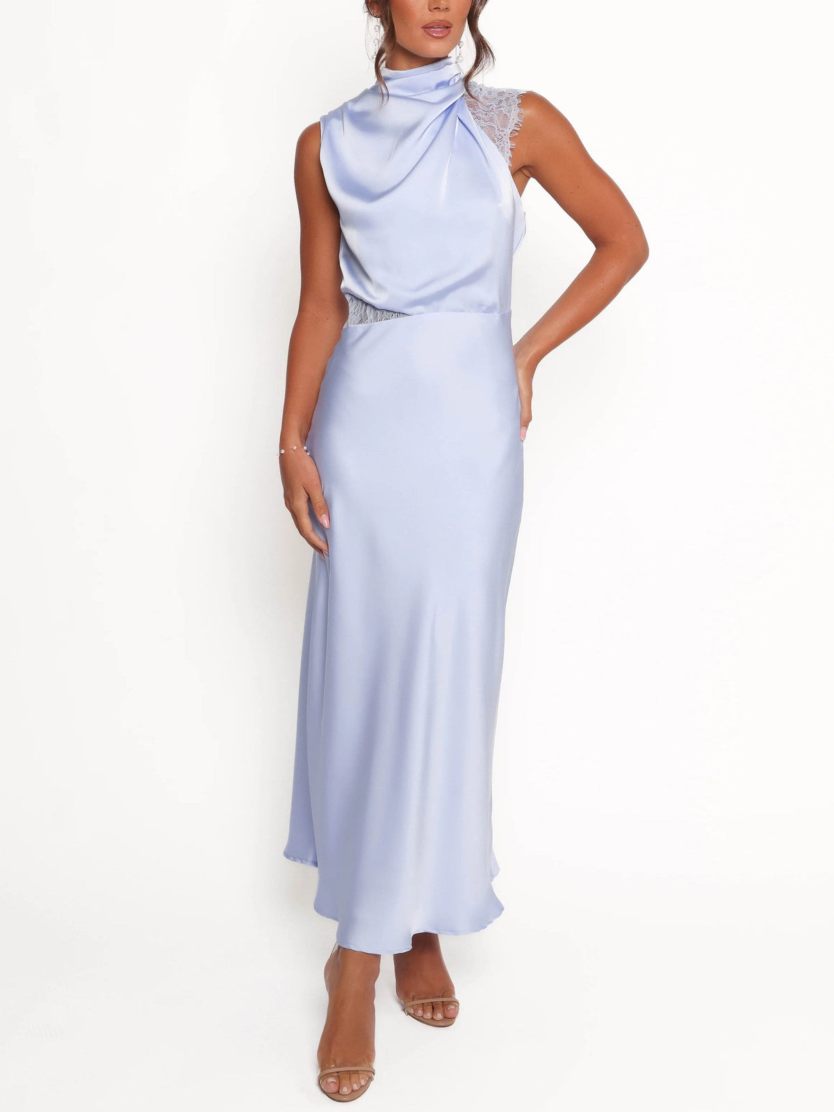 Women's Halter Neck Lace Maxi Dress