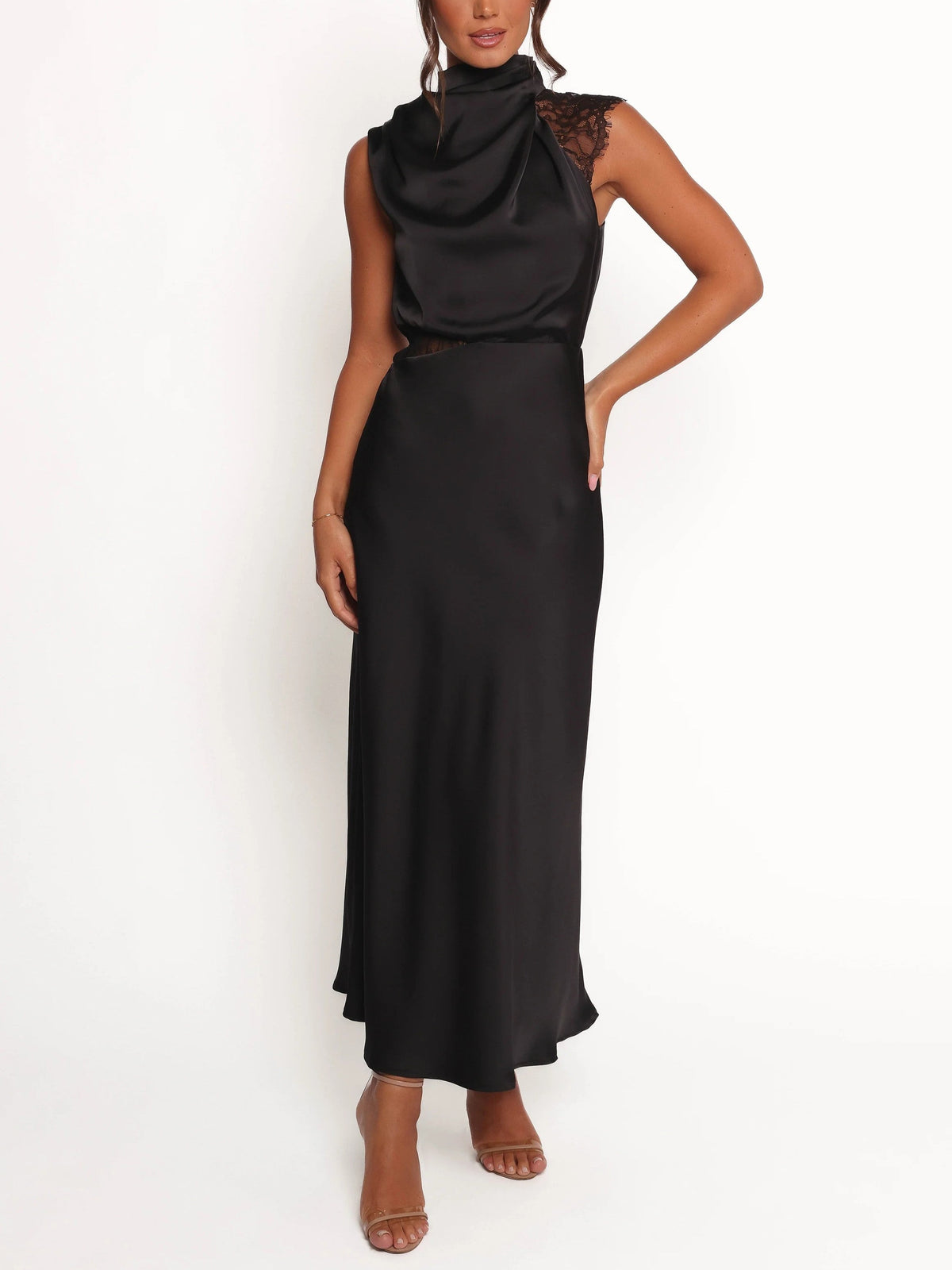 Women's Halter Neck Lace Maxi Dress