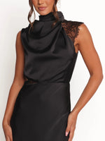 Women's Halter Neck Lace Maxi Dress