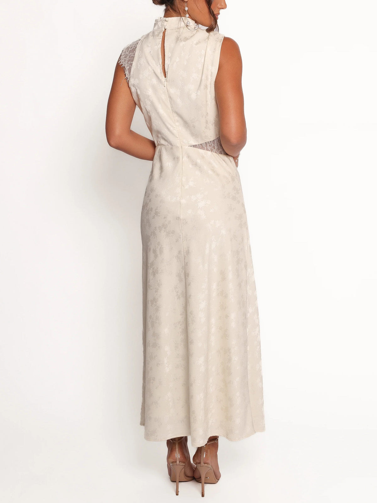 Women's Halter Neck Lace Maxi Dress