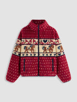 Women's Fleece Collar Graphic Jacket