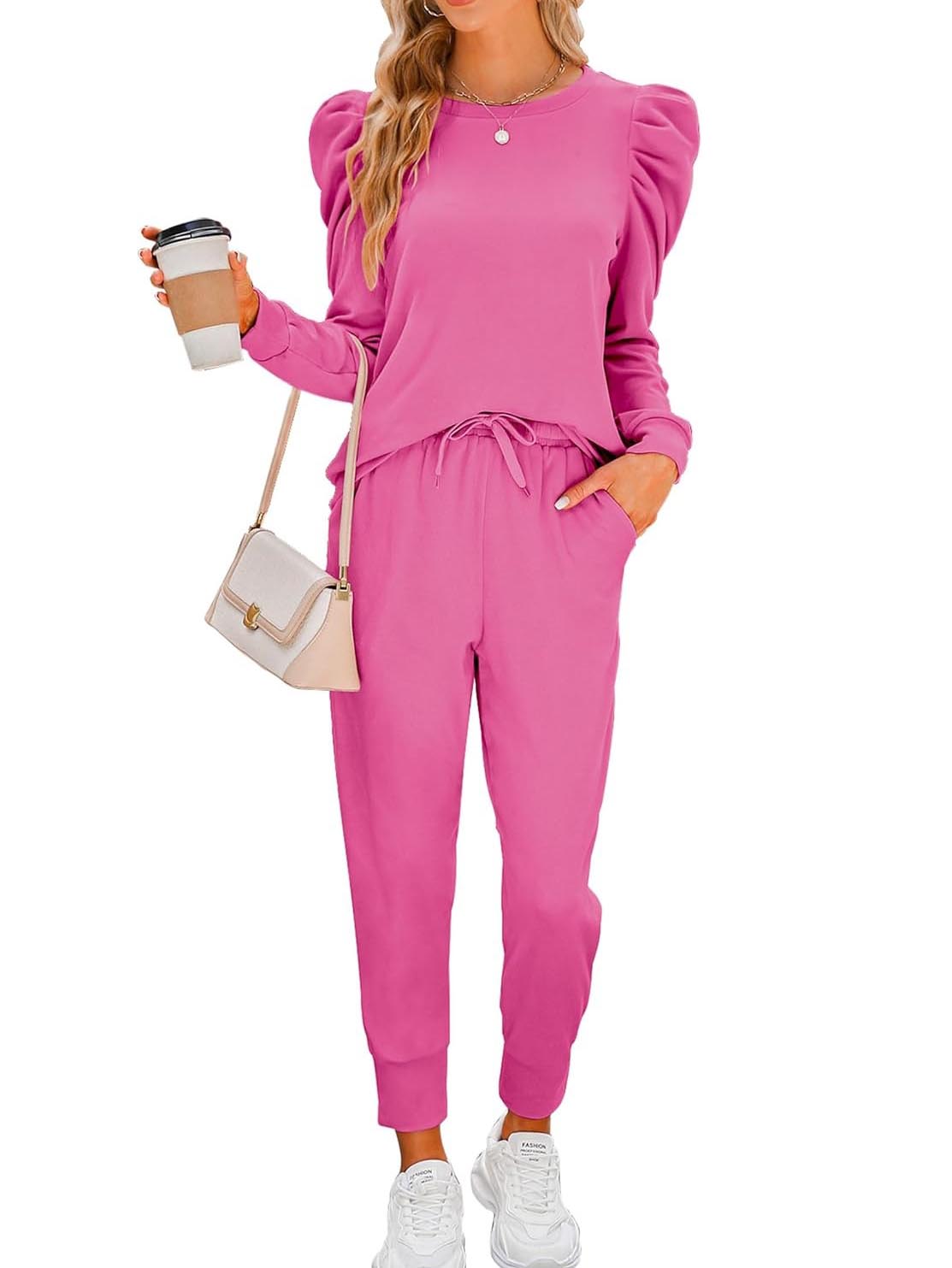 Women's Puff Sleeve Long-Sleeve Two-Piece Set