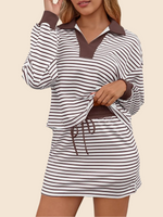?Women's Casual Striped Two-Piece Set
