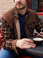 Men's Warm Plaid Fleece-Lined Outdoor Jacket