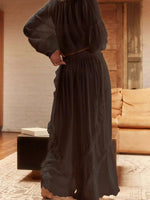 Women's Long-Sleeve Lace Pajama Set