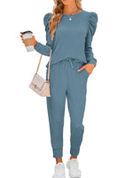 Women's Puff Sleeve Long-Sleeve Two-Piece Set