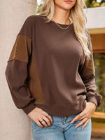 Women's Striped Round Neck Long Sleeve Sweatshirt