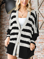 Women's Striped Knit Cardigan