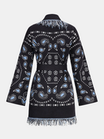 Women's Belted Fringe Knit Cardigan