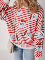 Women's Striped Santa Sequin Sweatshirt