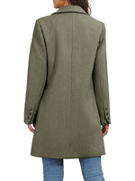 Women's Winter Notch Lapel Double Breasted Long Blazer Overcoat