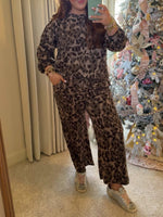 Women's Cozy Leopard Print Two - Piece Set