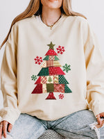 Women's Patchwork Christmas Tree Sweatshirt