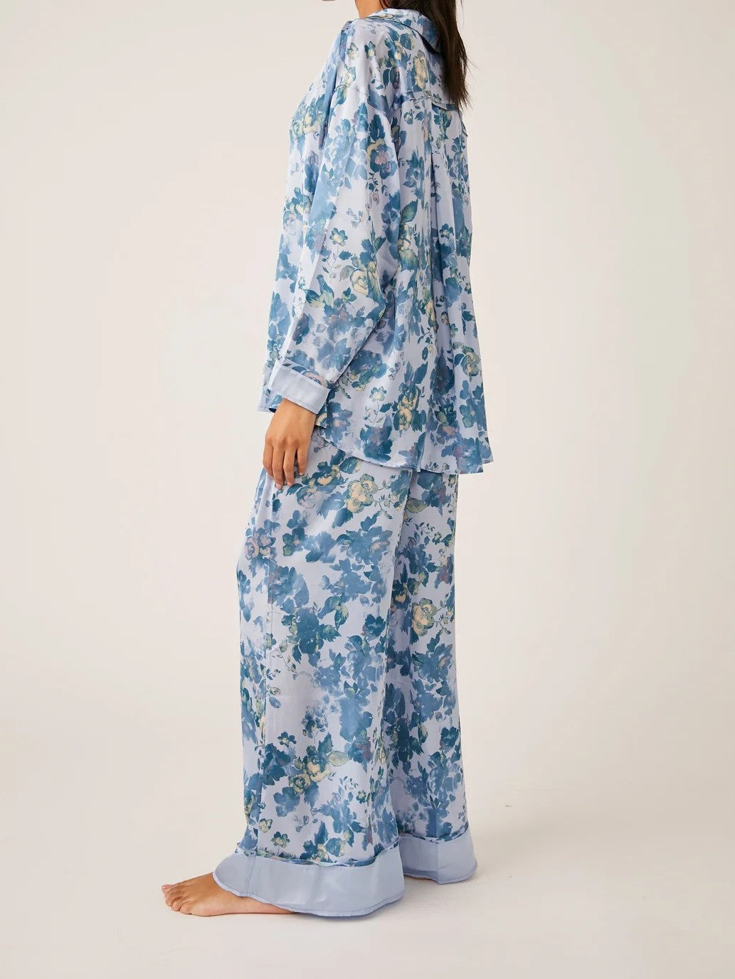 Women's Watercolor Bloom Silky Pajama Set