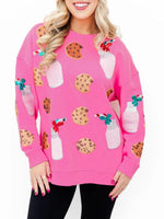 Women's Sparkling Milk and Cookie Sequin Sweatshirt