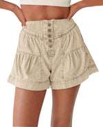 Women's Summer Button Up High Waisted Denim Shorts
