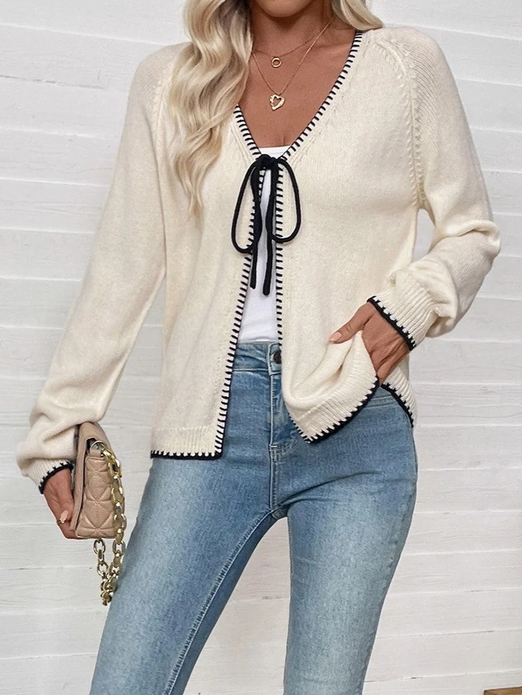 Women's Bow Tie Knit Cardigan