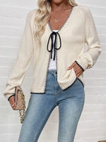 Women's Bow Tie Knit Cardigan