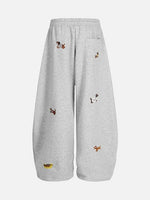 Cute Dachshund Embroidered Baggy Sweatpants