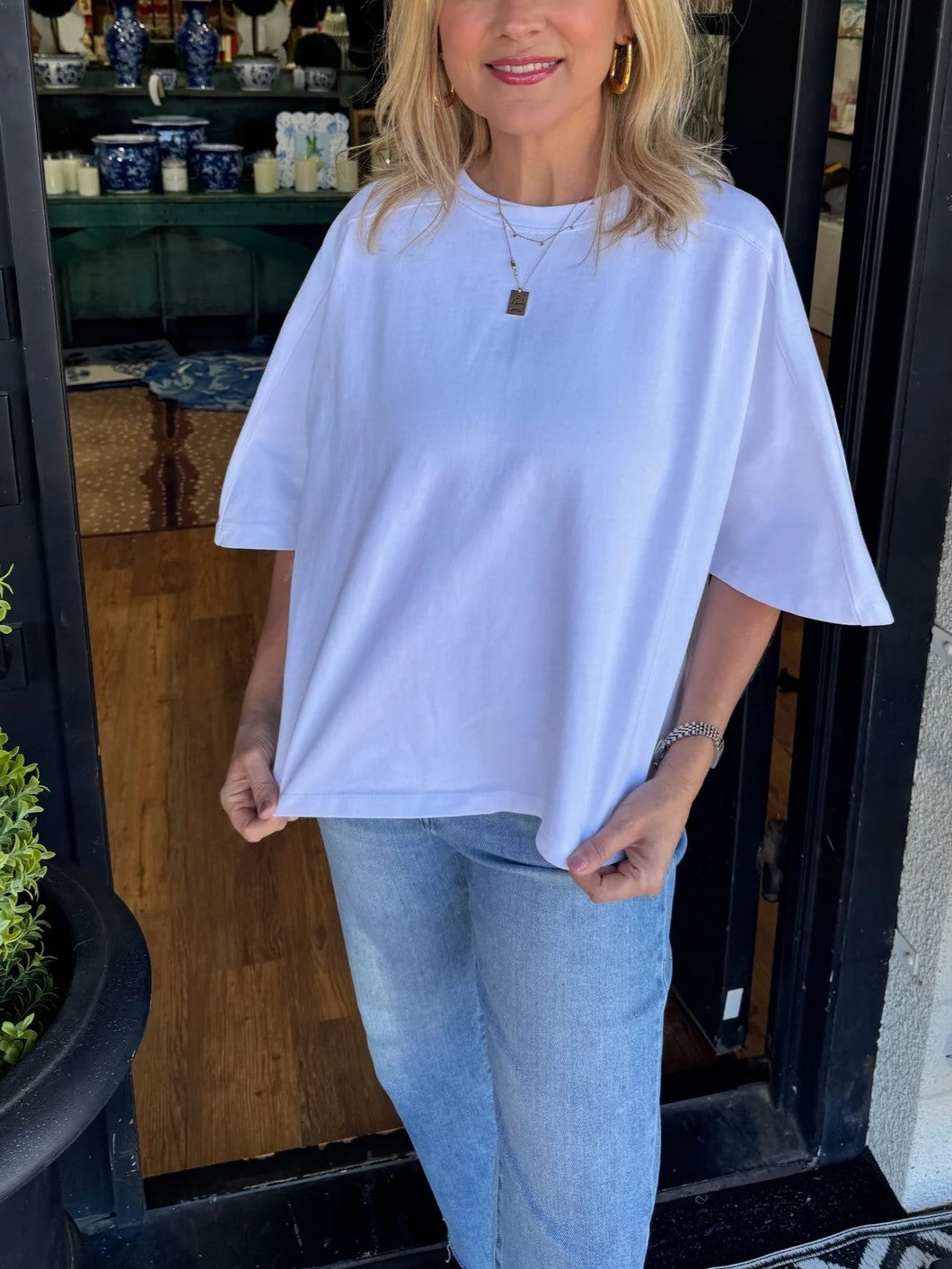 Women's basic half-sleeve T-shirt