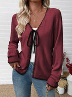 Women's Bow Tie Knit Cardigan