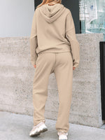 Women's Lace Drawstring Oversized Hoodie Two-Piece Set