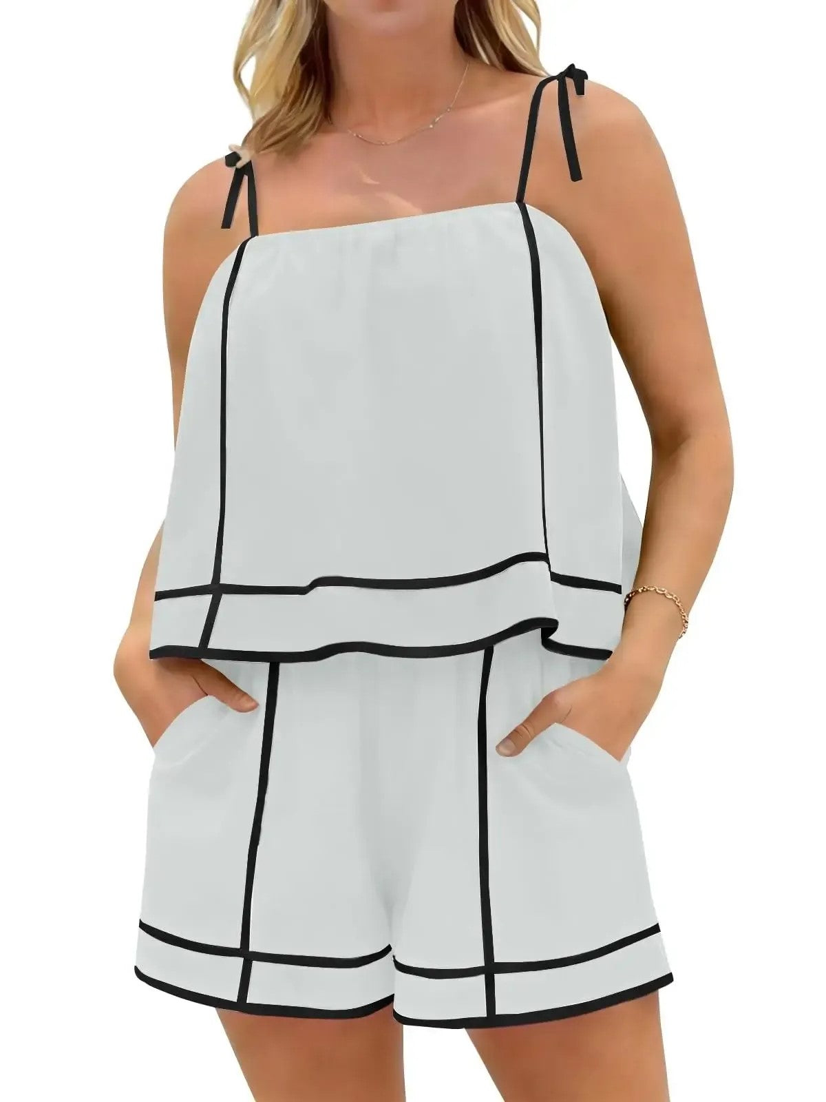 Women's Summer Shorts and Camisole Two-Piece Set
