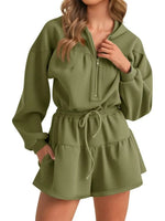 Women's Zip-Up Hooded Long Sleeve Jumpsuit