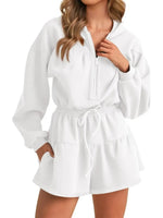 Women's Zip-Up Hooded Long Sleeve Jumpsuit