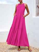 2026 Women's Boho Sleeveless Hollow Out Maxi Dress