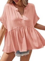 Women's Summer V Neck Babydoll Tops