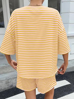 Women's Striped 3/4 Sleeve Lounge Sets