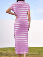 Women's Spring Striped Lightweight Soft Knit Maxi Dress